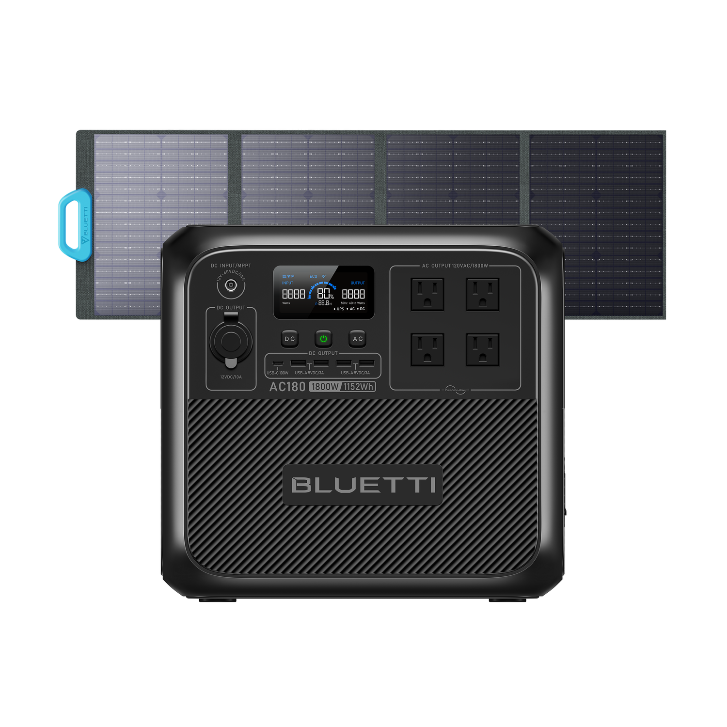 BLUETTI AC180 Solar Portable Power Station | 1,800W 1,152Wh - BLUETTI CA