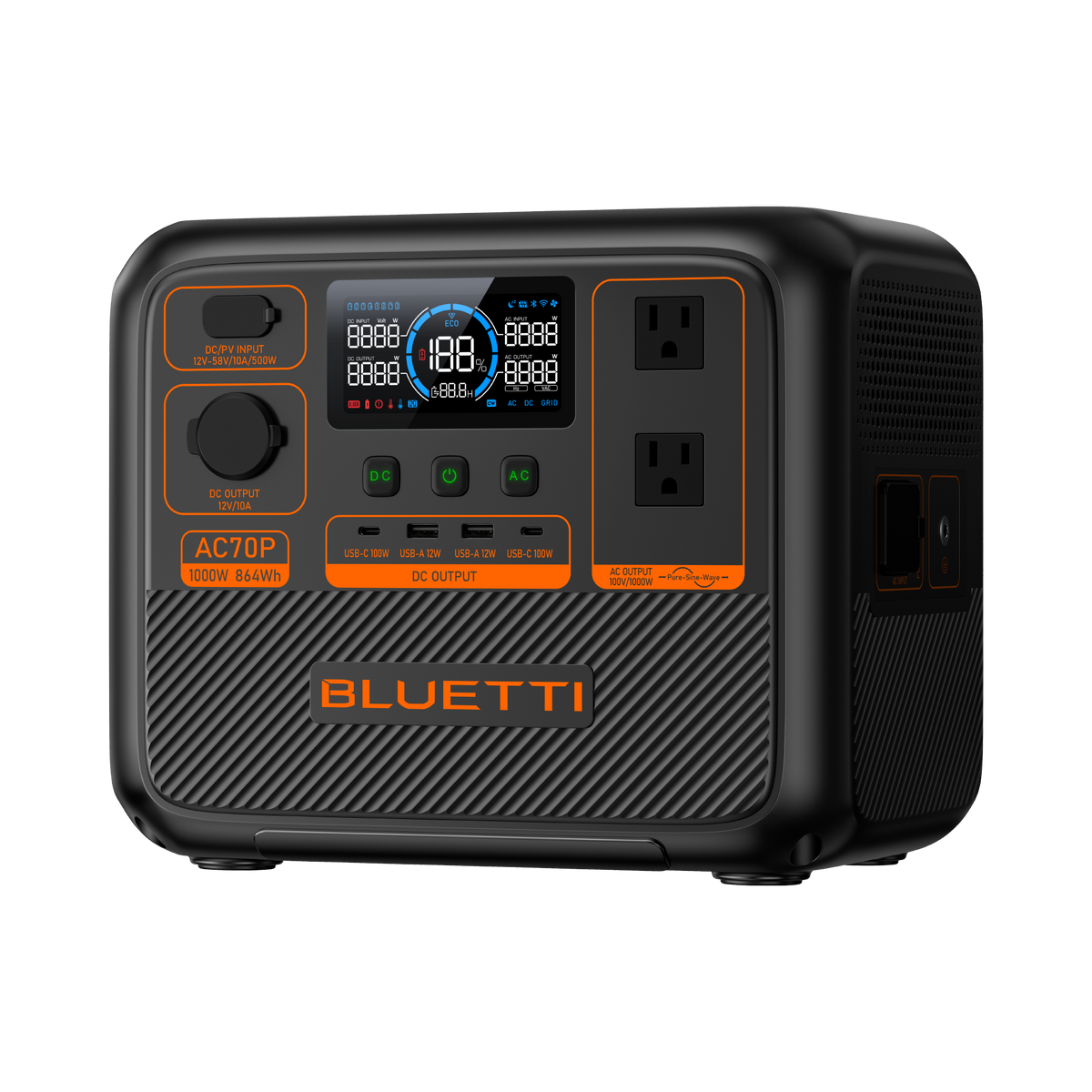 BLUETTI AC70P Portable Power Station | 1000W 864Wh